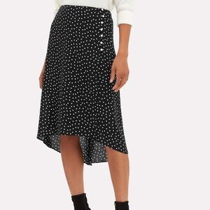 INTERMIX Casey Black & White Polka Dot Skirt 0